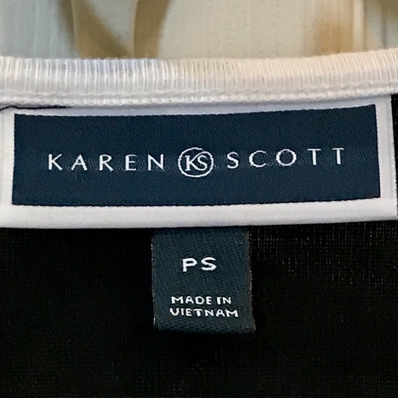 Karen Scott 3/4 Length Sleeve Shirt with Front Keyhole - Picture 3 of 6